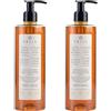 PRIJA Shampoo per pelle e capelli, gel doccia con ginseng, rivitalizzante, 2 x 380 ml