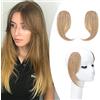SEGO Frangia Clip Capelli Veri Frangetta 2 Lati alla Francese Set da 2 Pezzi 100% Remy Human Hair Bang Effetto Multi-Livello #27 Biondo Scuro