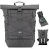Johnny Urban Zaino da Viaggio Donna Uomo Grigio - Allen Travel L - Zaino Rolltop da 37L - Zaino Spazioso Ideale per Viaggi, Escursioni - Idrorepellente