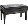 Roland Sgabello Roland a due posti per pianoforte, con finitura ebano lucido, rivestimento vinilico della seduta - RPB-D400PE