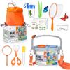 Qibivfo Kit Esploratore Bambini 11 Pezzi, Set Caccia Insetti con Lente d'Ingrandimento, Retino Farfalle, Scatola Insetti e Pinzette, Giocattolo Esploratore Educativo Outdoor Regalo 3 4 5 6 7 8 Anni