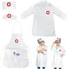 Lovesmile 4 Pezzi Costume Dottore Bambino, Camice Dottoressa Bambina con Cappello, Camice Dottore Bambino Adatto per 3-7 Anni Bambino Giochi Giochi Ruolo Halloween Pasqua Bomboniere