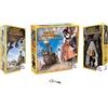 Blumie Shop Colt Express - Set di nastri trasportatori e treni schermati, versione francese + marshal e prigionieri + cavalli e diligenze + 1 apribottiglie Blumie