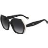 Carolina Herrera HER 0181/S 80S/9O BLACK WHITE Sunglasses Woman Standard, Standard, 55