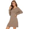 WiWi Camicie da notte in viscosa di bambù da donna a maniche lunghe camicie da notte morbide pigiami camicie da notte S-XXL, Inchiostro blu., L
