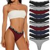 Desanlapi 10 Pezzi Donna Perizoma Tanga in Cotton Mutande Stretch Thongs Elastici Intimo Mutandine Femminile Semplice e Confortevole Colori Varie S