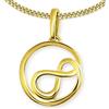CLEVER SCHMUCK Collana in oro con simbolo dell'infinito, 15 mm, con zirconi e catenina a maglia barbazzale, 45 cm, in argento sterling 925, placcato oro, con custodia, colore: crema