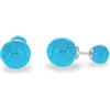 SLIACETE Orecchini a sfera turchesi argentati double face turchese orecchini regalo per donne, Normal, Argento sterling, Turchese