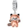 HARMONY BOLA Cow Charm in argento Sterling 925 rosa panda perla per bracciale con perle animali, regalo di compleanno per donne, mamma, figlia, 8 mm de large avec trou de 4,5 à 5 mm, Argento sterling