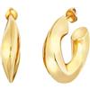 Breil, Collezione Distinctive, Orecchini Donna a Cerchio in Acciaio Lucido, Chiusura a Farfalla, Diametro 3,5 cm, Idea Regalo Donna
