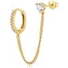 MARLION JEWELS Orecchini cerchio da donna in argento 925 con una sottile catena. Set Orecchini da donna cerchio con finitura in argento sterling o oro 18 carati ideali per regalo... Gioielli donna (Placcato oro)