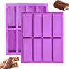 Bhina Stampo Rettangolare Silicone per Cioccolato - 2 Pezzi, 8 Cavità - Per Muffin, Brownies, Pane Di Mais, Cheesecake, Budini, Torte, Saponi