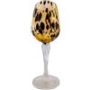 MurArt Set 2 Calici in Vetro di Murano Animalier Calici da Vino B12 Artigianali Fatto a Mano Design Maculato Ispirato al Leopardo Vetro Soffiato Trasparente Tavola Elegante Made in Italy