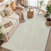 PureCozy Beige Tappeto Salotto 80x150cm Soggiorno Moderno Lavabile in Lavatrice Antiscivolo Tappeti Camera da Letto Sala Cameretta Ufficio Pelo Corto Boho 3D Effetto Carpet