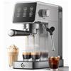 AMZCHEF Macchina Caffè Espresso 20 Bar in Acciaio Inox con Touchscreen LED, Macchina Espresso con Funzione Autopulizia e Lancia Vapore, Compatta per Cappuccino e Latte, Ideale per Casa e Ufficio