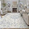 HUGEAR Vintage Tappeto Salotto 300x400cm Blu Antiscivolo Lavabile In Lavatrice Camera Da Pranzo Sedia Ufficio Tappeti Grandi Rug Esterno Pelo Corto Carpet