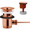 Schläfer 40510310 | Piletta Universale con Tappo Saltarello in Metallo Pesante per Scarico Lavabo Bagno e Bidet 11/4 con Troppopieno. Finitura Rame Antico