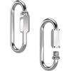 Qrity 2 Pezzi Moschettoni a Vite in Acciaio Inox, Moschettone a Vite M6 Connettori a Moschettoni, Collegamento a Catena per Moschettone, Amaca, Campeggio