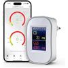 SINOTE'CA SINOTÉCA Rilevatore Gas e Monossido di Carbonio WiFi, 2 in 1 Metano/GPL/Propano, Display LED PPM, Notifiche App Tuya, Presa a Muro Senza Batteria, EN50291 EN50194, per Casa Cucina Garage Camper