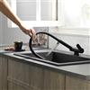 SJQKA Rubinetto Cucina Pieghevole, Miscelatore Cucina Abbattibile 180°, Rubinetto Lavello Con Uscita Dell'acqua A Doppia Modalità in Rame Senza Piombo (nero)
