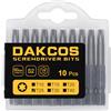 DAKCOS Punte T25, Torx Bit T25 assortimento di punte S2 (lunghezza: 50 mm, 10 pezzi)