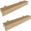 Sossai Maniglie per mobili in legno di quercia | GAH01 | interasse fori 96 mm, lunghezza 156 mm, 2 pezzi