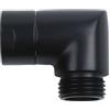 Cloudpower Adattatore per tubo doccia, G1/2, adattatore per doccetta a 90 gradi, prolunga per doccia, angolo superiore e gomito, adattatore per soffione doccia, colore nero (1)