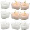 QYEHFCandele a Forma Di Cuore,San Valentino, Candele di tè, Proposta di sposo confessione romantica cena alla luce delle di Valentino,Matrimoni o Anniversari- 4cm (9PCS bianco)