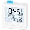 ADE Sveglia digitale radiocontrollata | orologio con temperatura e data | luce display | funzione snooze | sveglia da viaggio a batteria | bianco