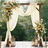 HOTUT Tessuto per Drappeggio di Arco di Nozze,75×600cm Decorazione di Tende di Tulle,Tessuto Chiffon Tenda da Matrimonio per Matrimoni,Cerimonie,Feste Decorazioni per Palcoscenico,Avorio