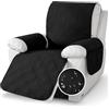 YushengTai Copripoltrona Relax Reclinabile, 100% Impermeabile, Anti-slip Copripoltrona 1 Posto, Copri Poltrona con Braccioli con 4 Tasche, 2 Cinghie Regolabili (Nero)