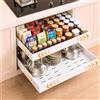 PNNP 2 cassetti telescopici estraibili, cassetto da cucina, profondità 52 cm, senza foratura, per l'aggiornamento e l'organizzatore dell'armadio, larghezza regolabile 32-53 cm, colore bianco