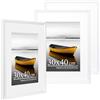 Baoee Cornice bianca 30 × 40 cm con supporto A4, set di 3, cornice per foto con vetro acrilico, cornice 30 × 40 cm, cornice per poster, cornice per certificati, montabile a parete