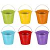 PATIKIL Secchi Metallici Piccoli con Manico da 5x4.7, 6 Pz Secchi Mini Pasquali, Verde/Giallo/Arancione/Blu/Rosso/Viola