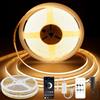 TTWAY Striscia LED COB 20 Metri, Striscia LED 2700K con Alimentatore e Telecomando, 384LED/M, CRI 90+, DC24V, larghezza 8mm, Dimmerabile Striscia per Decorazioni Domestica (2x10 metri)