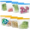Bingolar 8 Pezzi Sacchetti Freezer Riutilizzabili e in piedi,3.2L sacchetti in silicone senza BPA,PEVA sacchetti in silicone riutilizzabili,Tenuta sacchetti silicone alimenti riutilizzabili per Frutta, Verdura
