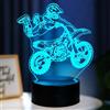 Pararty Lampada Notturna Illusione 3D Moto Motocross, 7 Colori Cambianti con Controllo Tattile, Decorazione Interna Casa Regalo Compleanno Natale per Amatori e Passionati di Moto