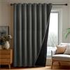 Deconovo Tende per Interni con Anelli, Oscuranti 100% con Retro Nero, Tende Termiche Isolanti Moderne per Camera da Letto e Soggiorno, 1 Pannelli, 280x175 cm, Grigio Chiaro