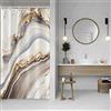Bovlleetd Marmo Champagne Tenda da Doccia 90x183cm Moderno Lusso Grigio Decorativo Elegante Semplicità Tenda da Doccia Impermeabile Lavabile in Poliestere Tende da Bagno con 6 Ganci per Vasca da Bagno