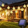Lezonic Catena Luminosa Esterno Solare, 50 LED Luci Solari Giardino con Sfere di Cristallo, Impermeabile IP65, 8 Modalità Illuminazione Decorativa per Balcone, Terrazza, Gazebo, Alberi, Bianco Caldo