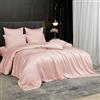 Gezu Copripiumino 240 x 260 cm, colore rosa antibatterico Tencel Lyocell bambù, set da letto 240 x 260 cm, 2 persone, biancheria da letto fresca di seta liscia e setosa deluxe, copripiumino in bambù