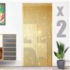 Hysenm Confezione da 2 tende a fili per porta da 99 x 200 cm, divisorio hippie decorativo con perline per porta dell'armadio, decorazione boho per la casa per camera da letto, festa