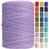 GOHOF Corda macramè da 3 mm x 450 m, cotone macramè di alta qualità, 4 fili, morbido cotone intrecciato, uno dei materiali più perfetti per l'arte macramè, filo di cotone senza sostanze chimiche