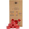 Danilovo Candele Decorative in Cera d'Api - Candele Naturali, Piccole Rotonde con Stoppini in Cotone - Durata: 4 Ore - Set di 36 Candele Cera D'api Naturale - Porta Candela in Plastica Riciclata - Danilovo