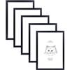 Joyshare Portafoto DIN A4 (21x29.7 cm), Set di 5 (Nero), Cornice Leggera con Sistema Sostituibile
