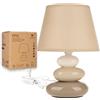 Urban Lifestyle Lampada da tavolo Lina/Lampada da comodino di ceramica di 3 pietre (taupe)