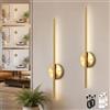 Kimjo Applique da Parete Interno LED, Oro Lampada da Parete Ricaricabile | 4400mAh Applique da Parete a Batteria, Dimmerabile Lampada da Parete con Telecomando, Oro LED Lampada da Muro per Soggiorno