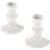 Danilovo Portacandele Spitz per Candele Sottili - 2 Pezzi in Ceramica Fatti a Mano, Stabili, a Punta Stretta - Decorazione per Il Soggiorno (Bianco Classico)