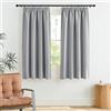 PONY DANCE Tende Oscuranti per Finestre Tenda Termica Isolante Curtains Cameretta Bambini Corte con Fettuccia Metodi di Sospensione Multipli 2 Pezzi L140 x A145 cm, Grigio Chiaro