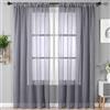 Alaoo Tende Trasparenti, 2 Pezzi Tende Trasparenti in Voile, Curtains Grigie con Passanti Morbidi Finestre, per Soggiorno Camera Cameretta Balcone Finestra (142 * 230cm)
